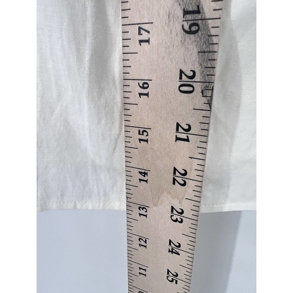 NWT Sabo Luxe Linen Alivia Dress Gathered Fitted Sleeves White Women's Size XS - Picture 12 of 14